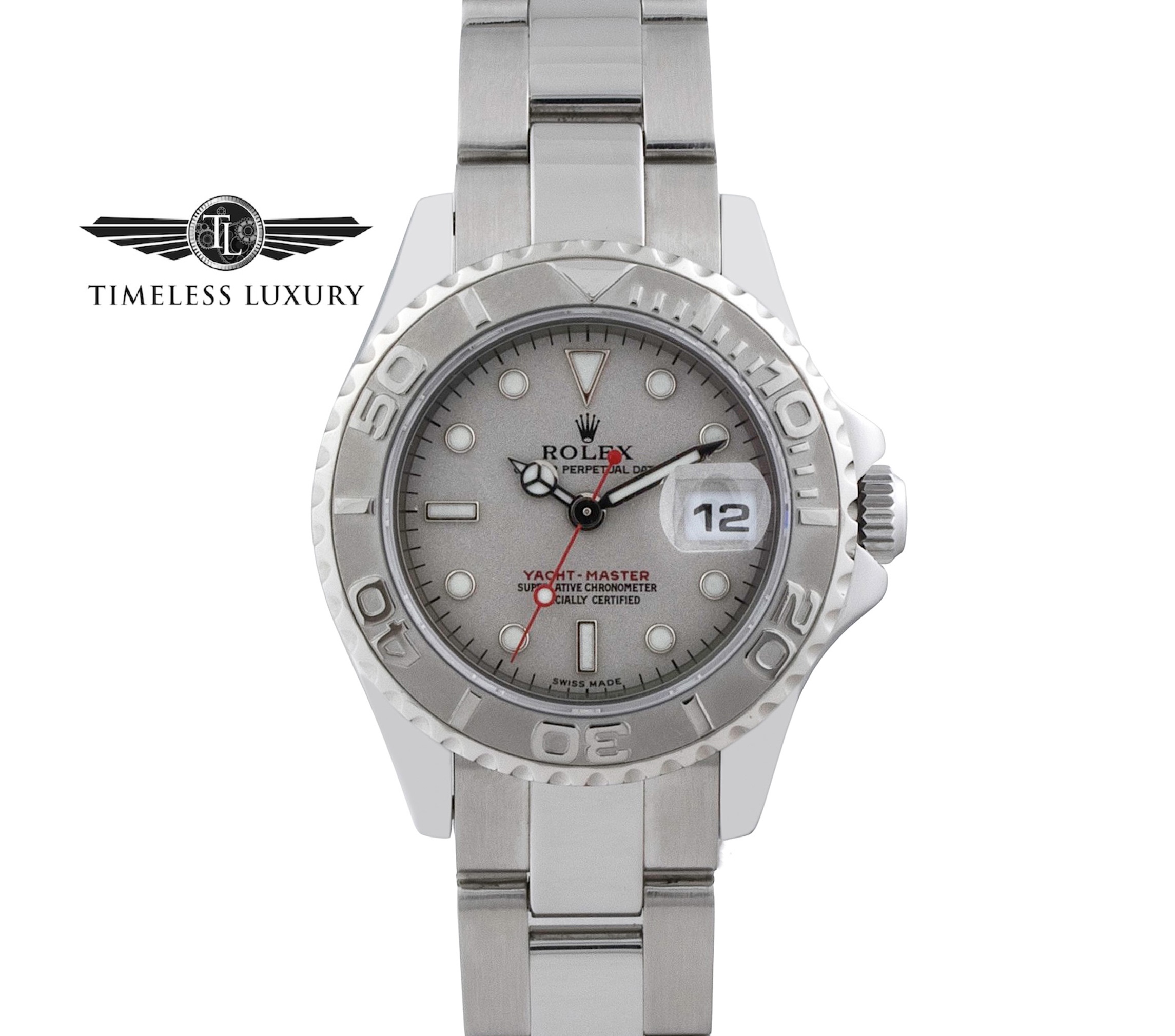 2000 Rolex Yacht-Master 169622 Stainless Steel 29mm Platinum Dial